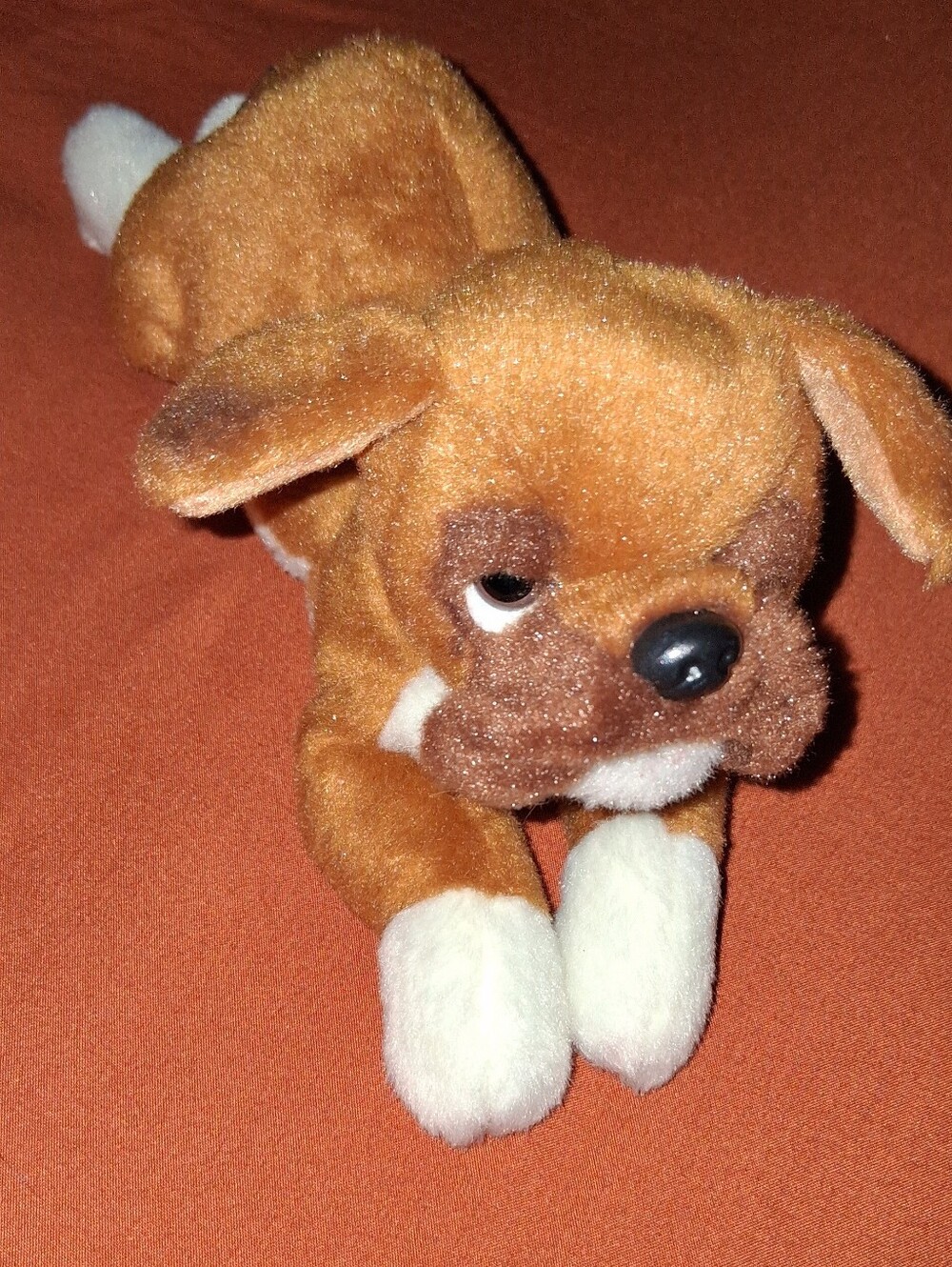 Bearington Lil' Roscoe Boxer plush puppy.